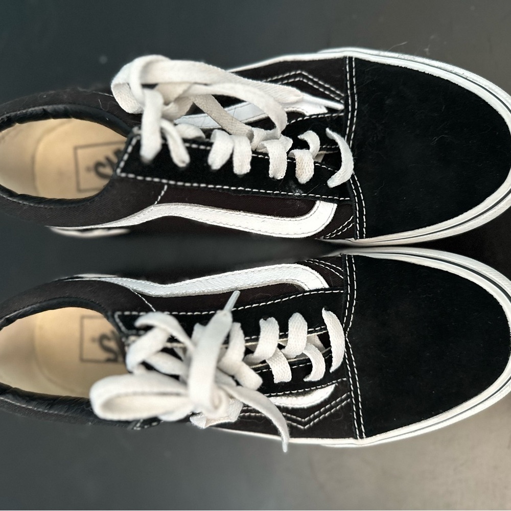 Vans Black and White Old Skool Shoes - Picture 4 of 6